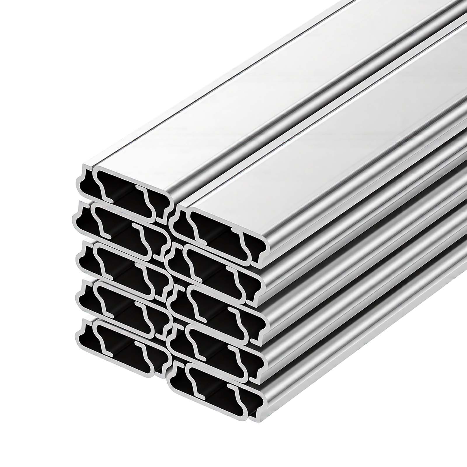 Alt View 5. VEVOR - Greenhouse Spring Wire and Lock Channel, 20 Packs 6.56 ft PVC-Coated Wiggle Wire & Aluminum Alloy Channel Bundle Kit - Silver.