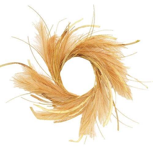 Front. BreeBe - *Pale Mellow Whisp Candle Ring - Gold, Yellow.