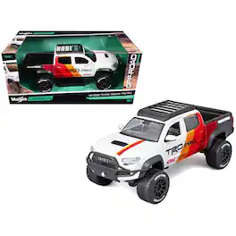 2023 Toyota Tacoma TRD PRO Off Road Truck White with Graphics and Roof Rack "Maisto Design" Series 1/27 Model Car Maisto