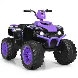 SKONYON - 12V Kids Ride on ATV with LED Lights and Treaded Tires and LED lights
