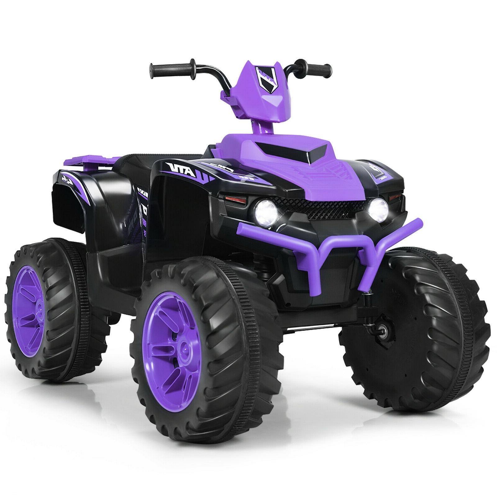 Front. SKONYON - 12V Kids Ride on ATV with LED Lights and Treaded Tires and LED lights.