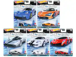 "Speed Machines" 5 piece Set "Car Culture" Series Diecast Model Cars by Hot Wheels - Multicolor