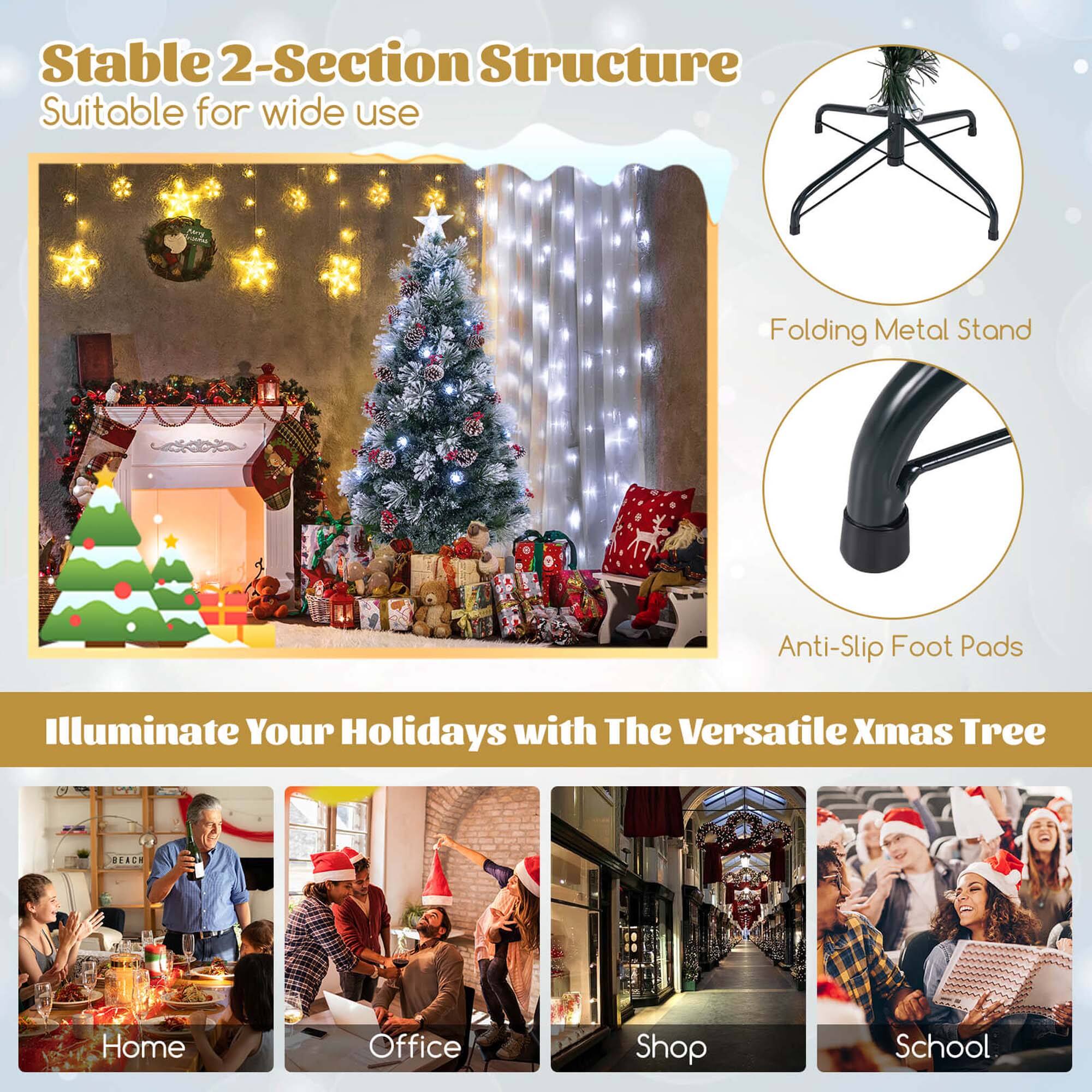 Stable 2-Section Structure Suitable for wide use

Folding Metal Stand

Anti-Slip Foot Pads

Illuminate Your Holidays with The Versatile Xmas Tree

Home

Office

Shop

School