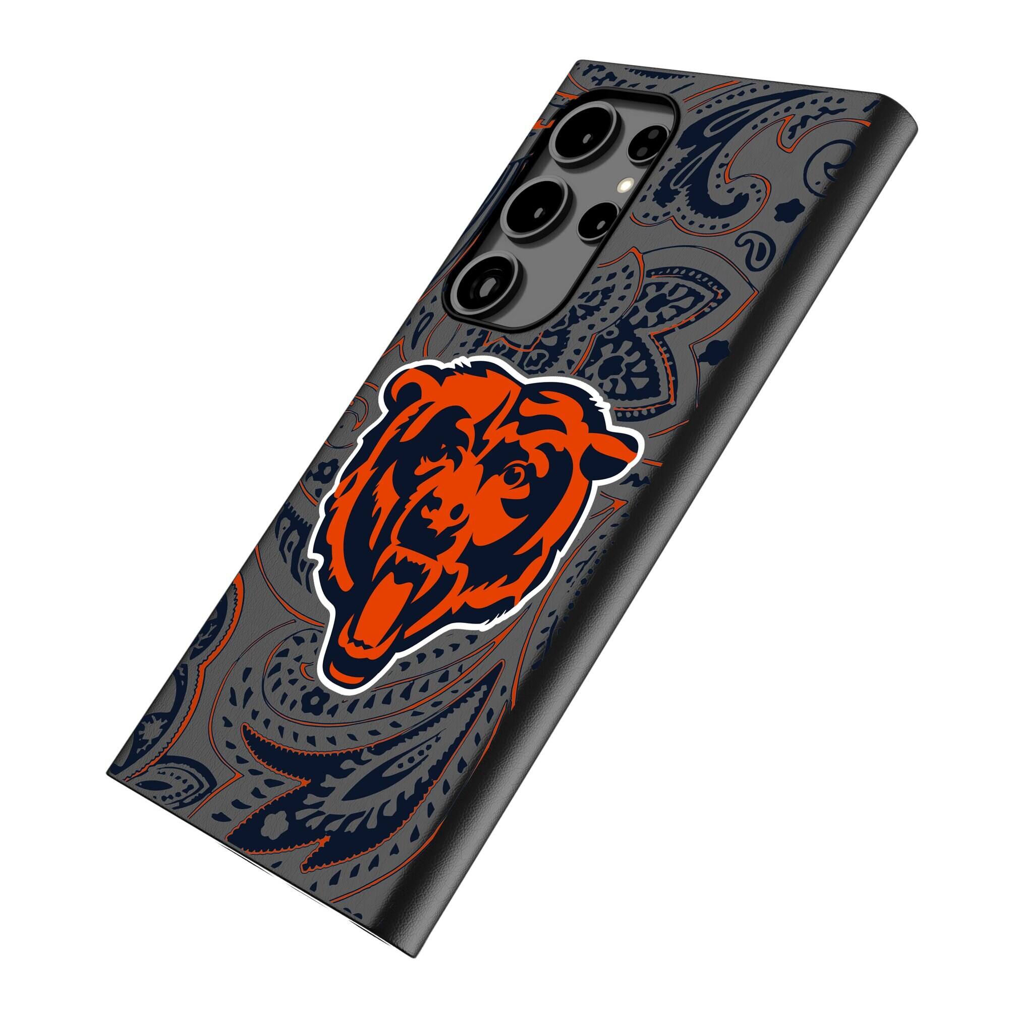Alt View 1. Keyscaper - Chicago Bears Paisley Galaxy Magnetic Bump Case - S24 - Black.