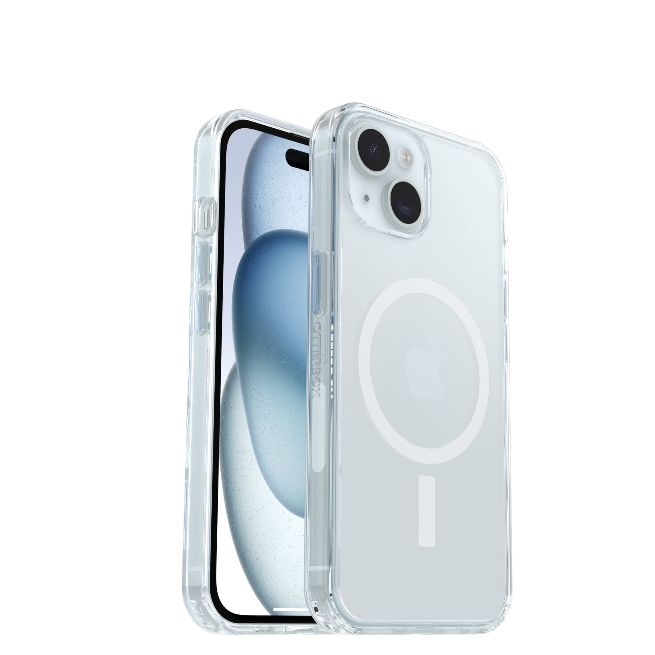 Back. OtterBox - Symmetry Series Soft Shell for MagSafe for iPhone 15, iPhone 13, iPhone 14 - Clear.