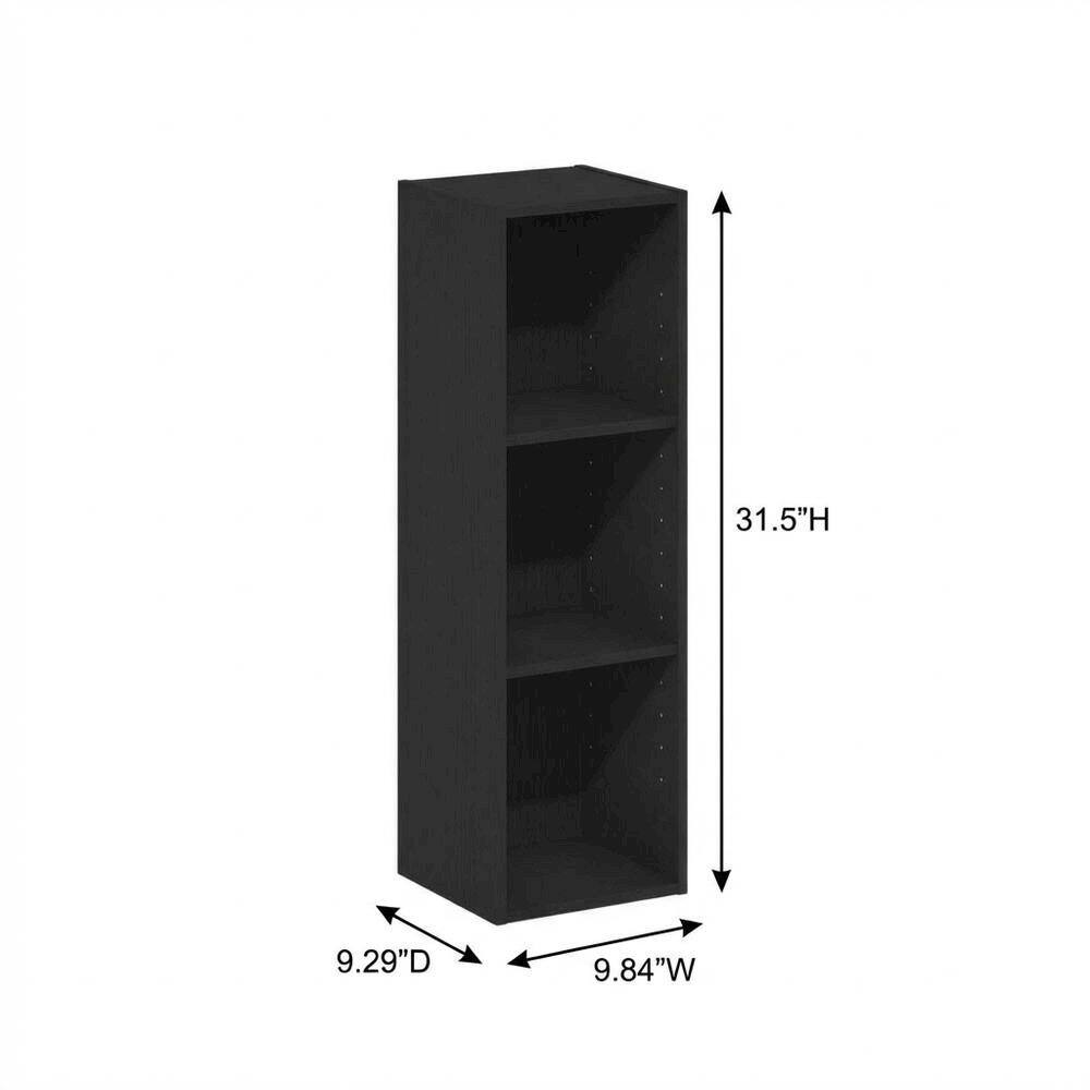 FurniFact - Wooden Bookcase in Black Finish with Spacious Shelves for Storage - Blackwood price history on PriceWatchPro