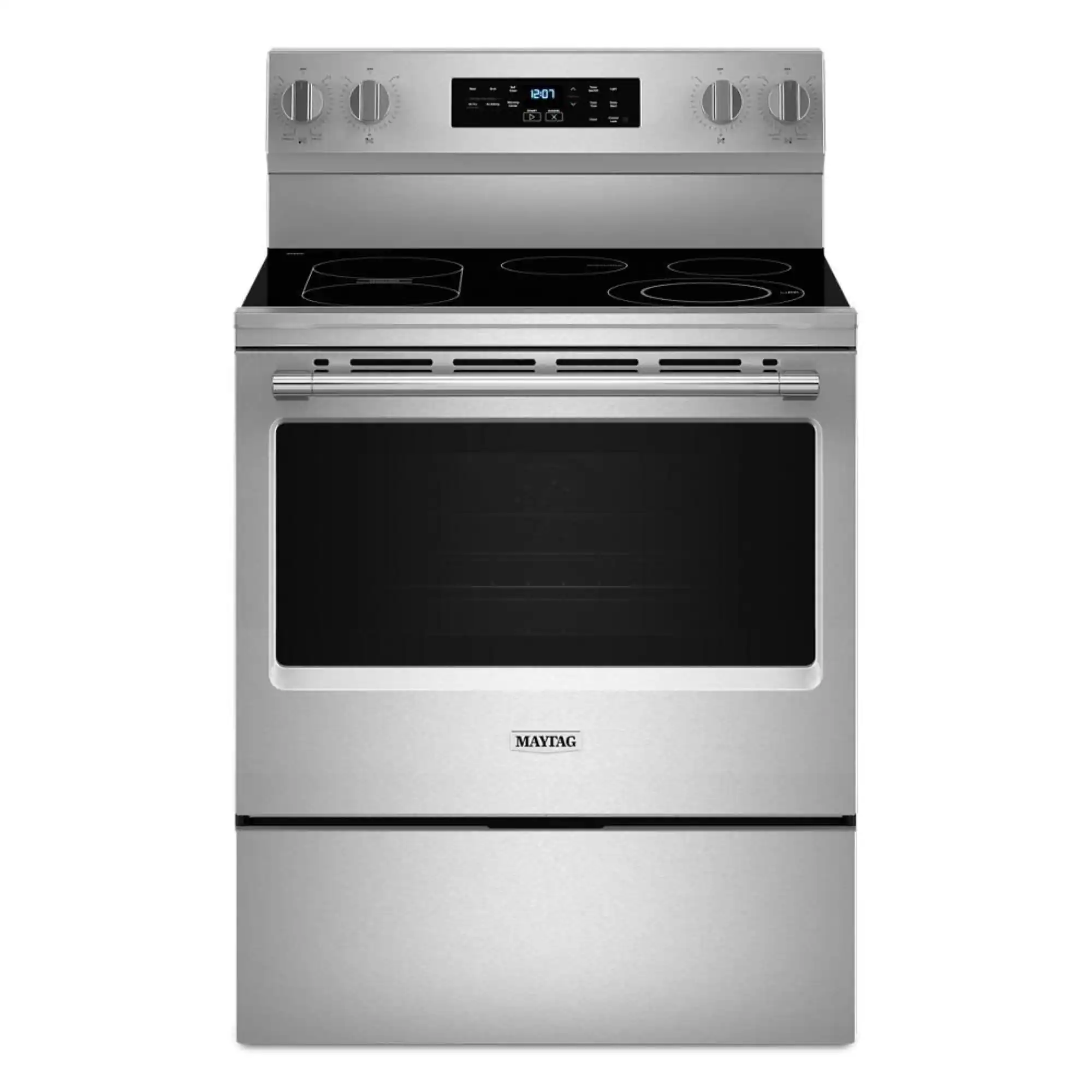 Maytag - 30-Inch Wide Electric Range With No Preheat Air Fry and Air Baking - 5.3 cu. ft - Stainless Steel