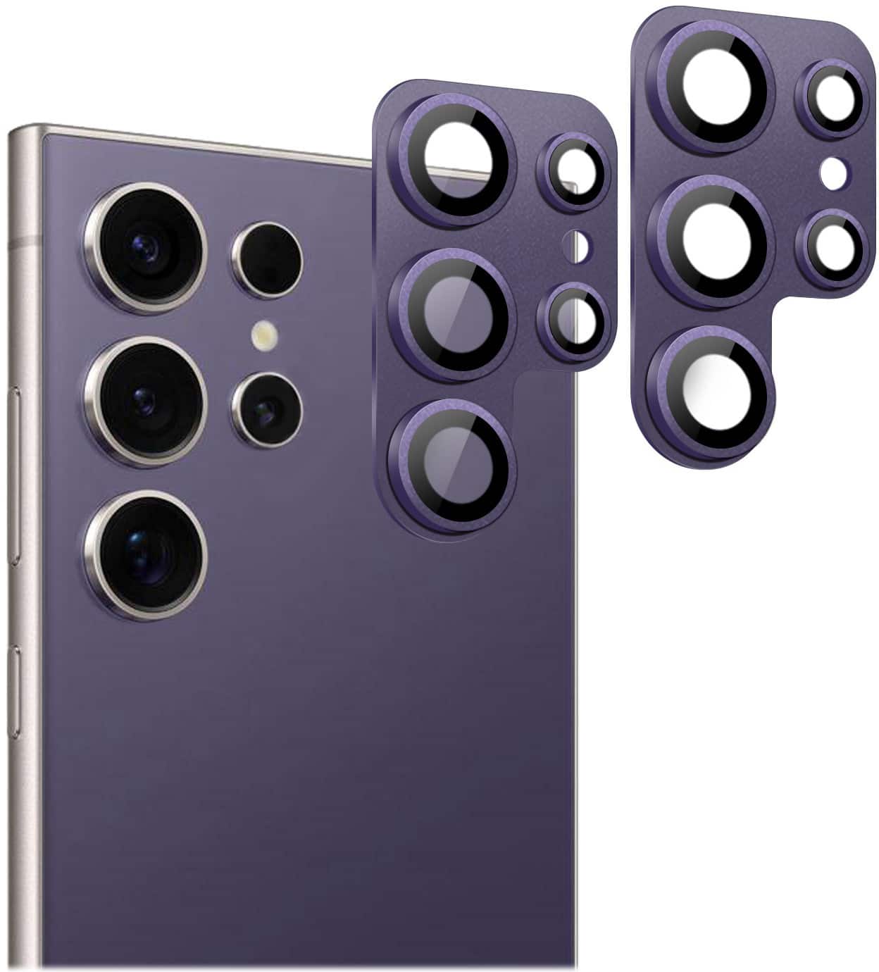 Angle. SaharaCase - ProShock Camera Lens Protector for Samsung Galaxy S24 Ultra (2-Pack) - Violet.