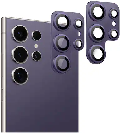 Angle. SaharaCase - ProShock Camera Lens Protector for Samsung Galaxy S24 Ultra (2-Pack) - Violet.