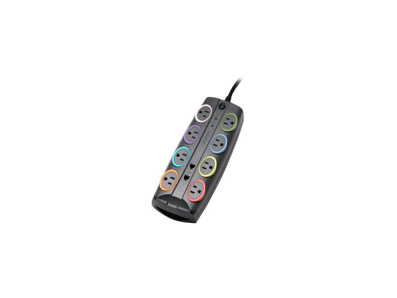 Kensington - K62690NA 8 Feet 8 Outlets 2490 Joules Standard Adapter - Black