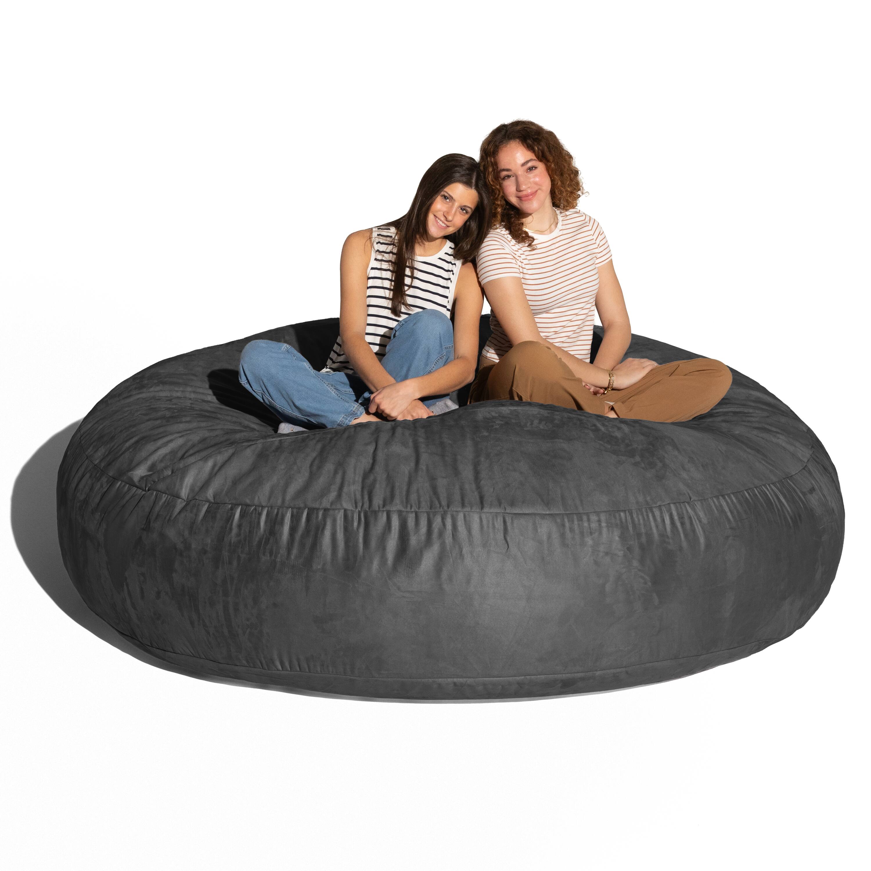 Angle. Jaxx - Jaxx 6 Foot Cocoon - 2-in-1 Convertible Bean Bag Bed & Large Bean Bag Chair for Adults, Black - Black.