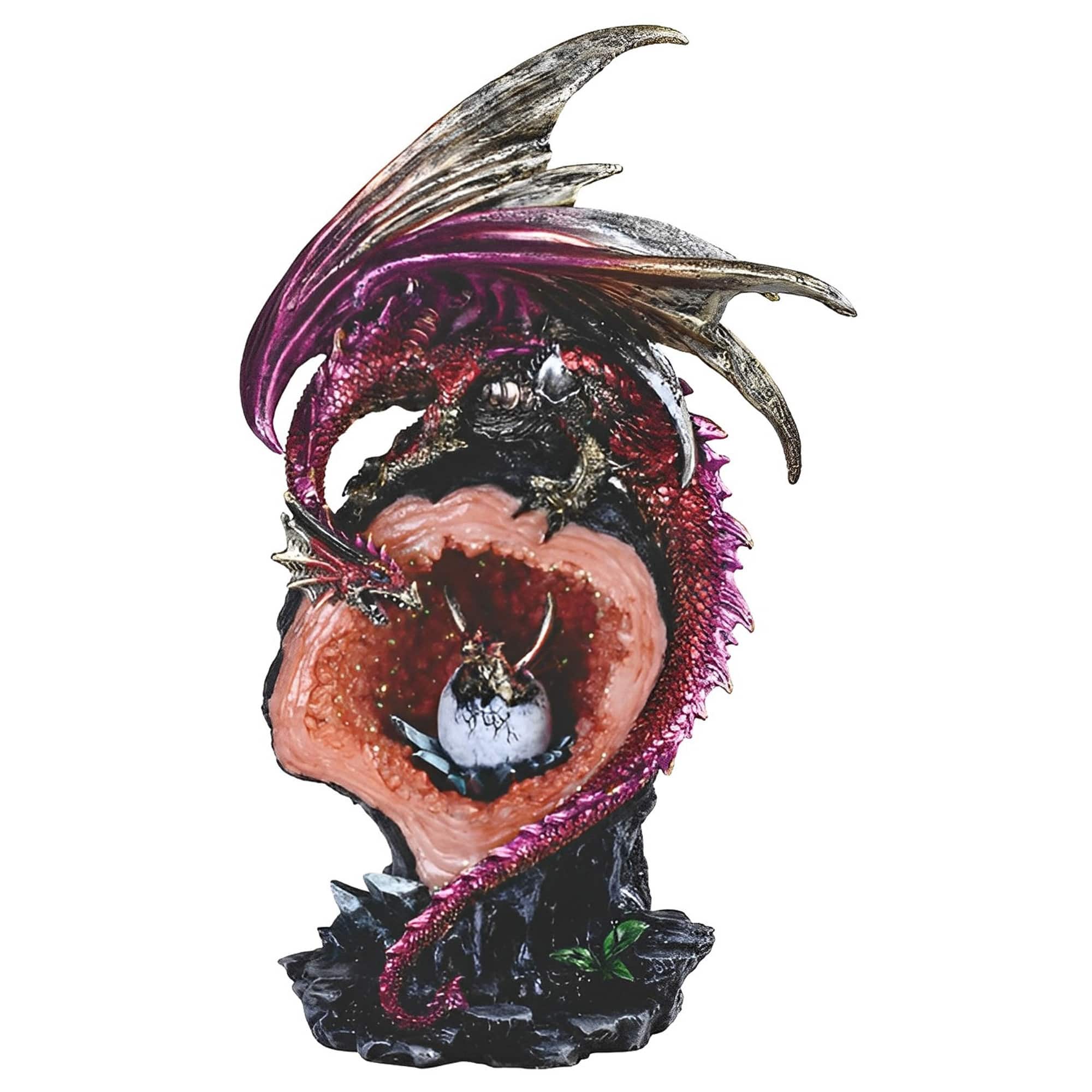 FC Design - 11"H Dragon with New Born Baby Figurine Statue Office/Computer Desk Tabletop Medieval Gaming Home Decor Gift - Multi-Color