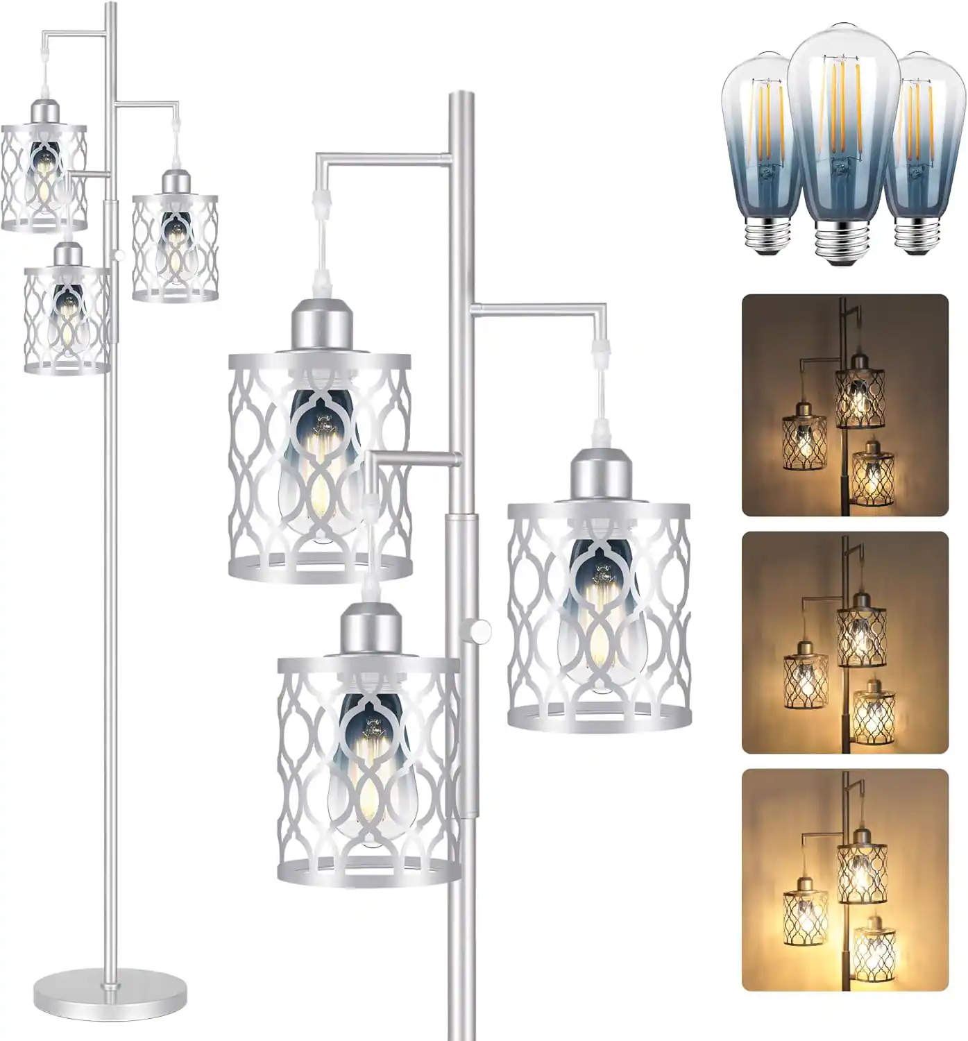 Silver - Dimmable (With Bulbs)