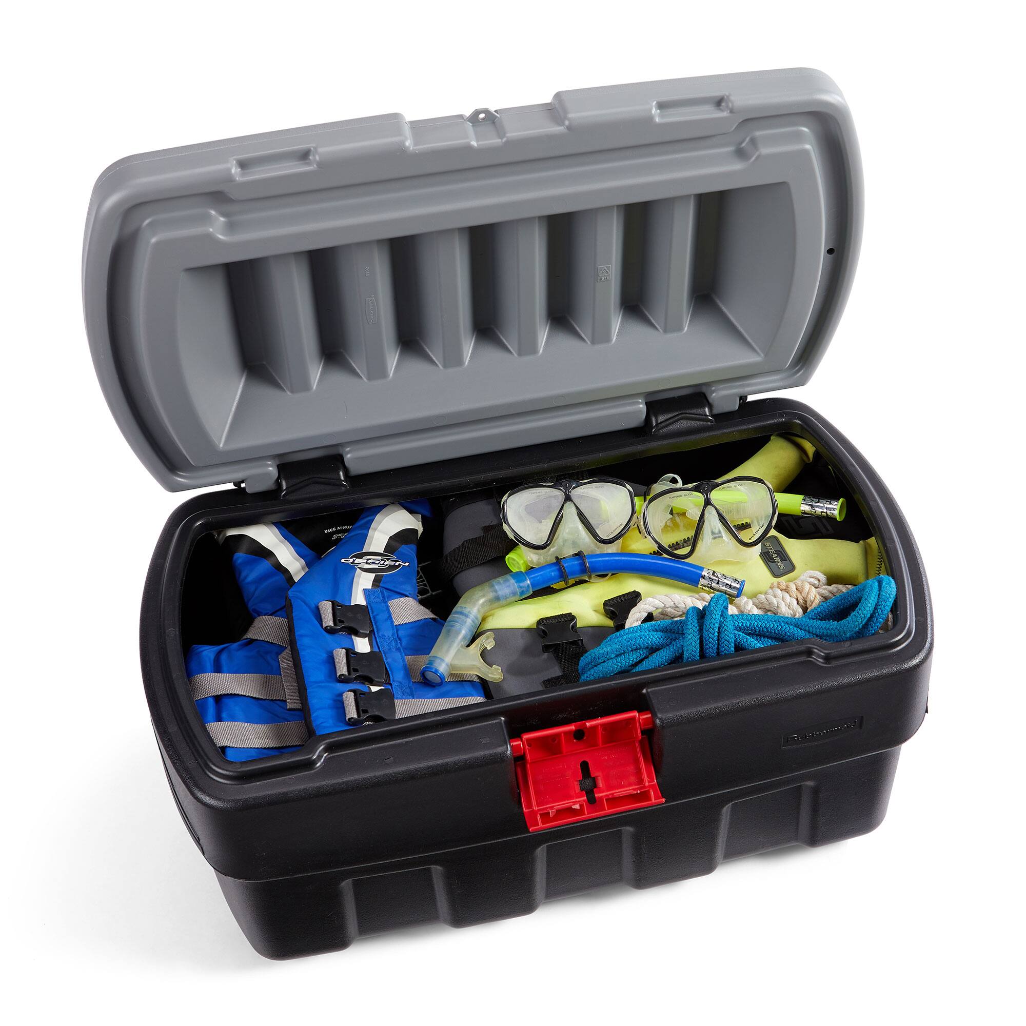 Alt View 2. RubberMaid - Rubbermaid 35 Gallon Black Action Packer Lockable Latch Storage Box Tote, Single.