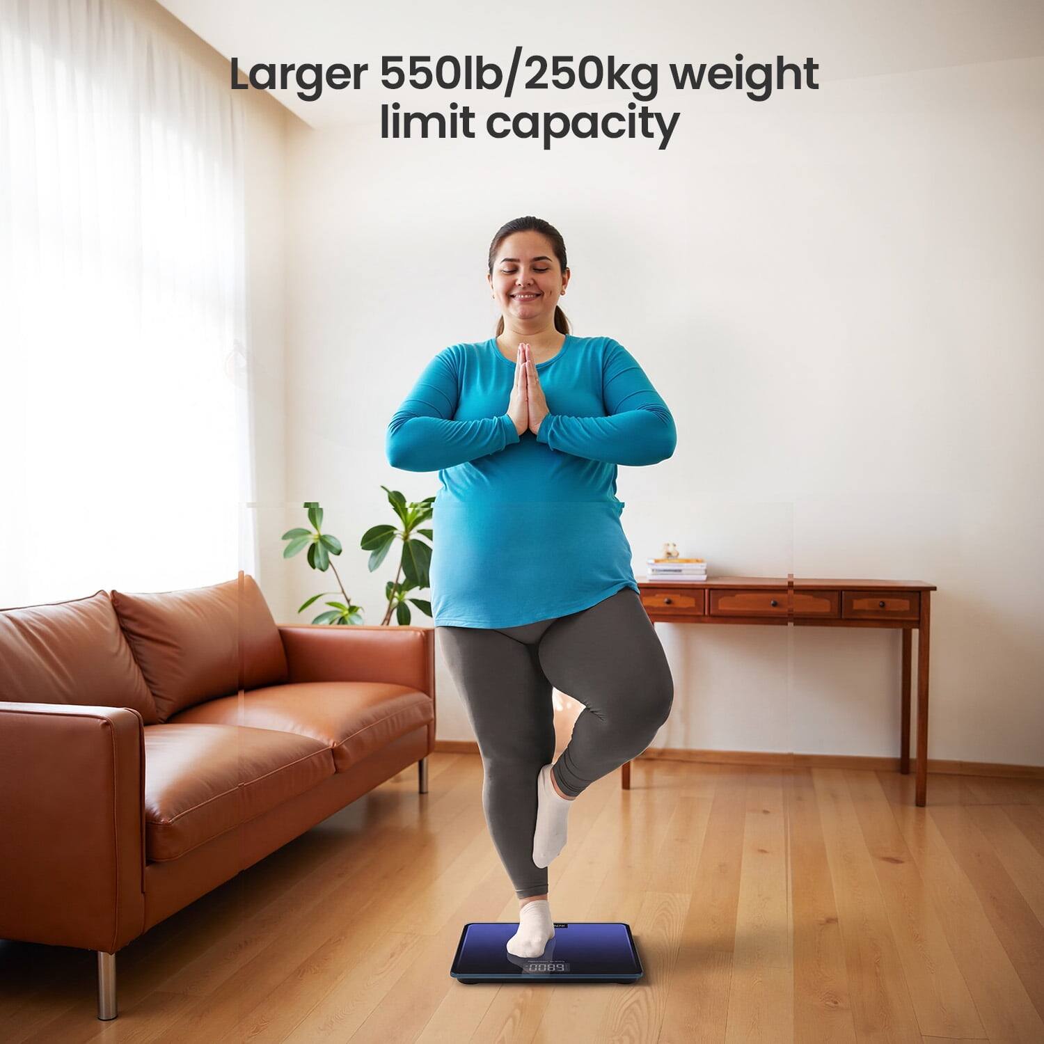 Larger 550lb/250kg weight limit capacity