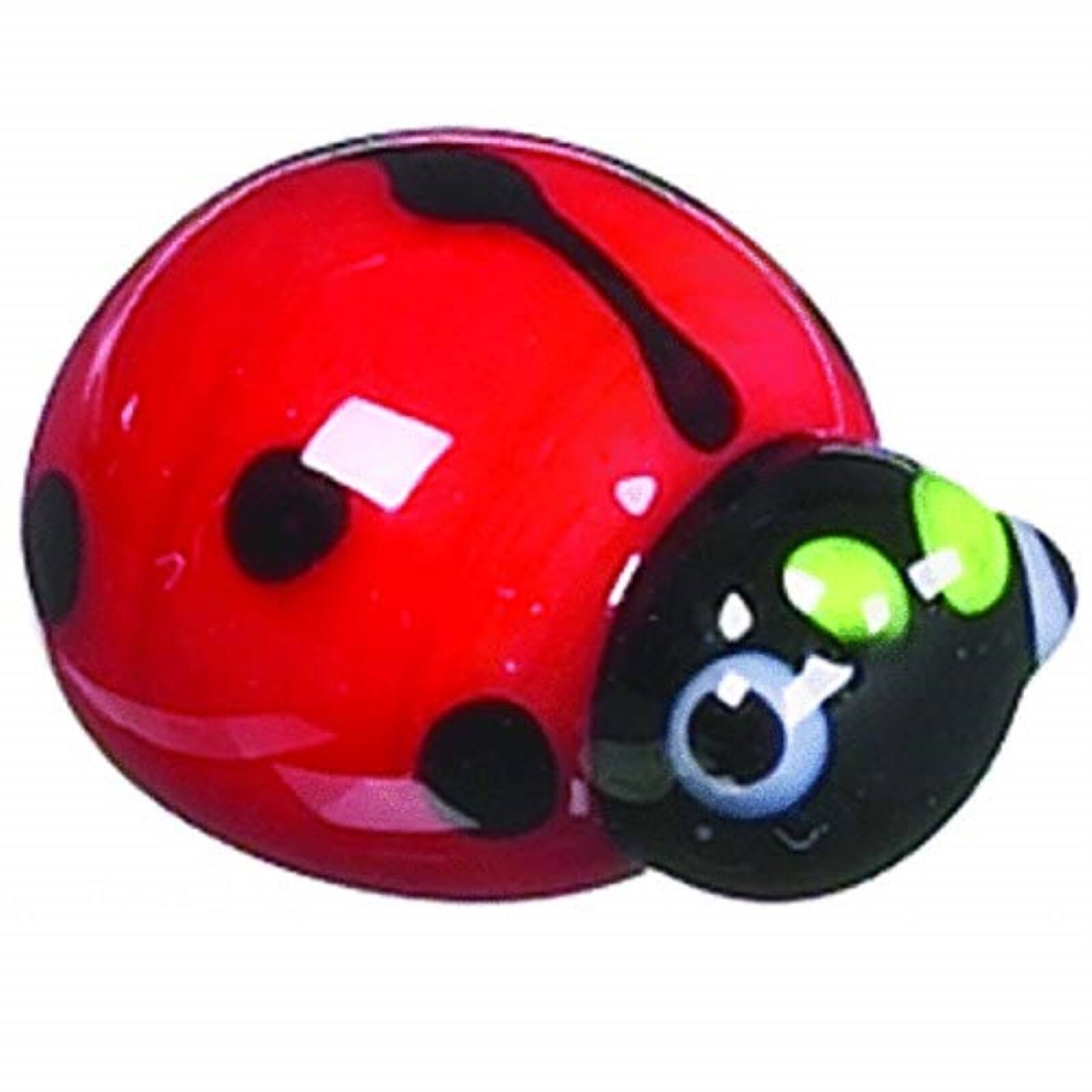 Front. Ganz - Tiny Little Ladybug Glass Charm with Story Card Pocket Token Miniature .5 inch - Red.