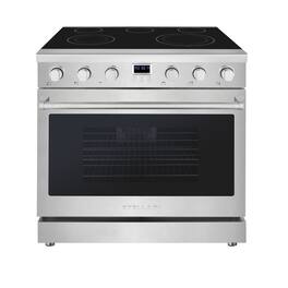 36 in. Stellari 5 Element 6.3 cu. Ft. Freestanding Electric Range in Stainless Steel,With Dual Element,Convection Oven - Brushed Stainless Steel