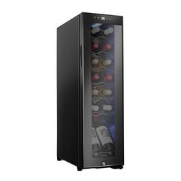 Ivation - 14 Bottle Compressor Wine Refrigerator, Freestanding Wine Cooler with Lock - Black