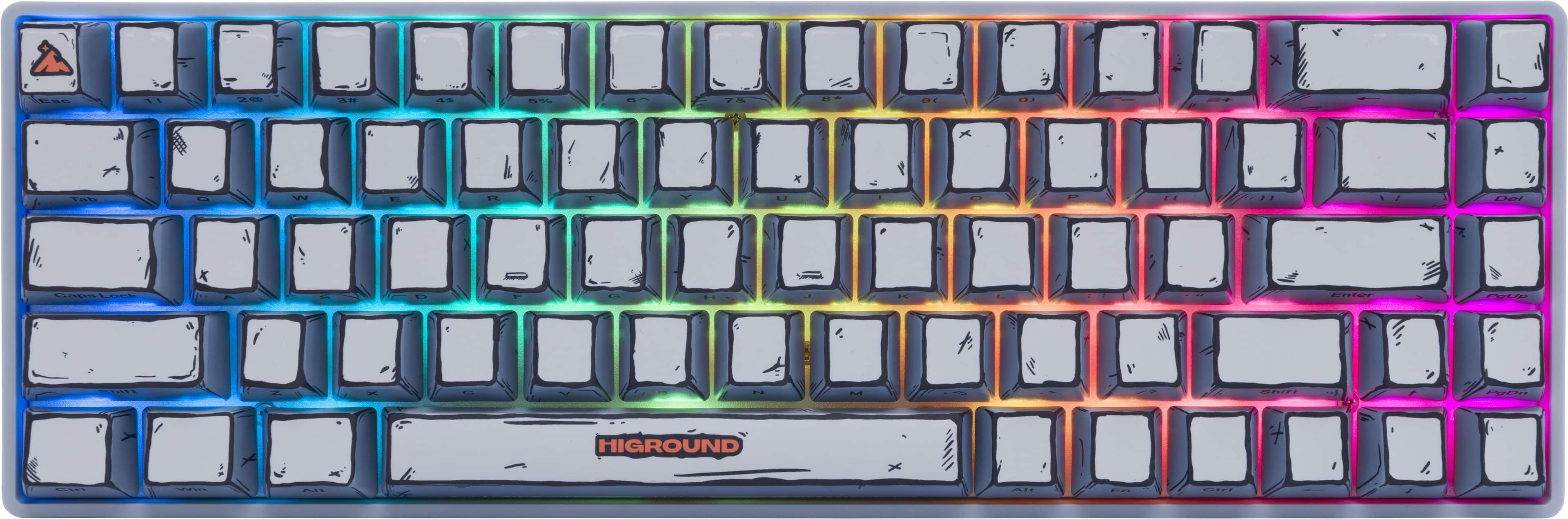 Alt View 1. Higround - Basecamp 65+ 65% Wired Mechanical Lubed TTC Milky Switch Gaming Keyboard with RGB Backlighting - Celshade.