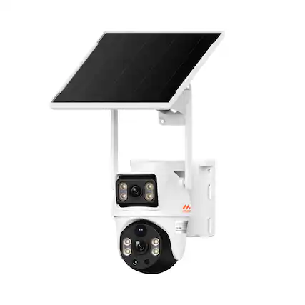 Front. Miro - BP09 4G Solar Security Camera, Dual Lens PTZ Linkage, AI Human Detection, 355° View, IP65 Waterproof - White.