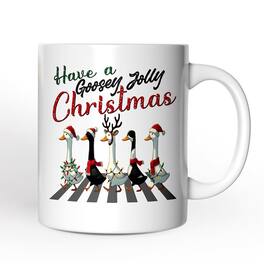 OrnamentallyYou - Goosey Jolly Christmas Mug, Funny Farm Lover Gift - White