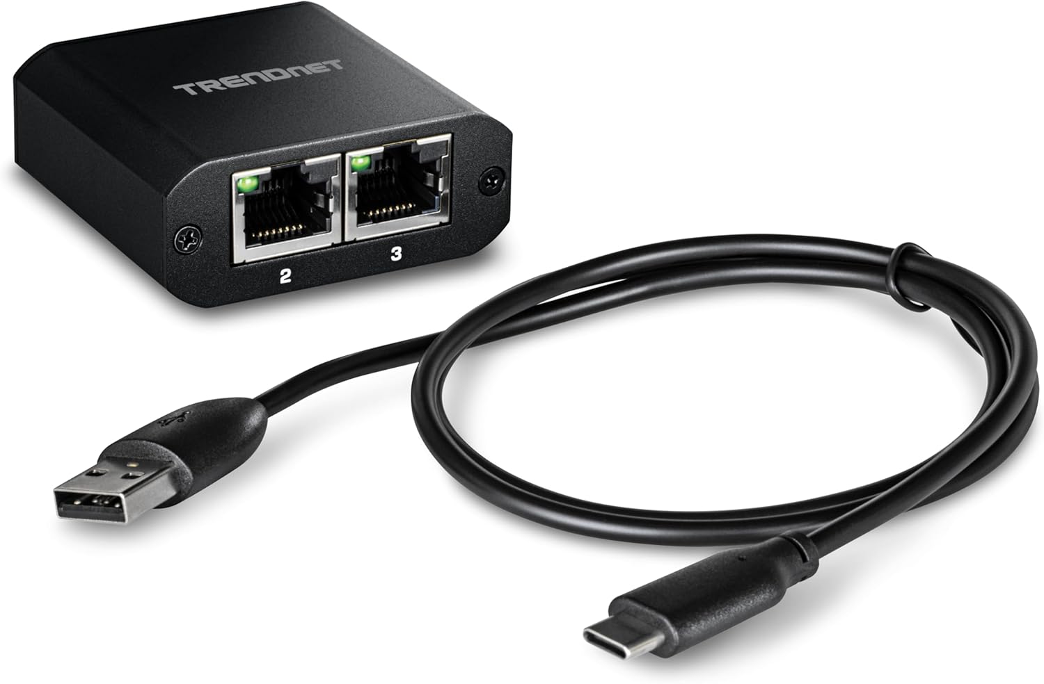 Alt View 7. Trendnet - TRENDnet TEG-102S,2-Port Gigabit Splitter with USB Type C Power - Black.