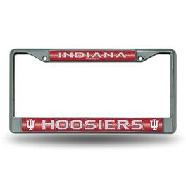 Rico Industries - Indiana Hoosiers Sparkly Glitter Bling Look Chrome License Plate Frame - Multi