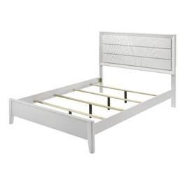 Manhattan Lane - Tory California King Size Bed, Wave Texture and Mitered Corners - White