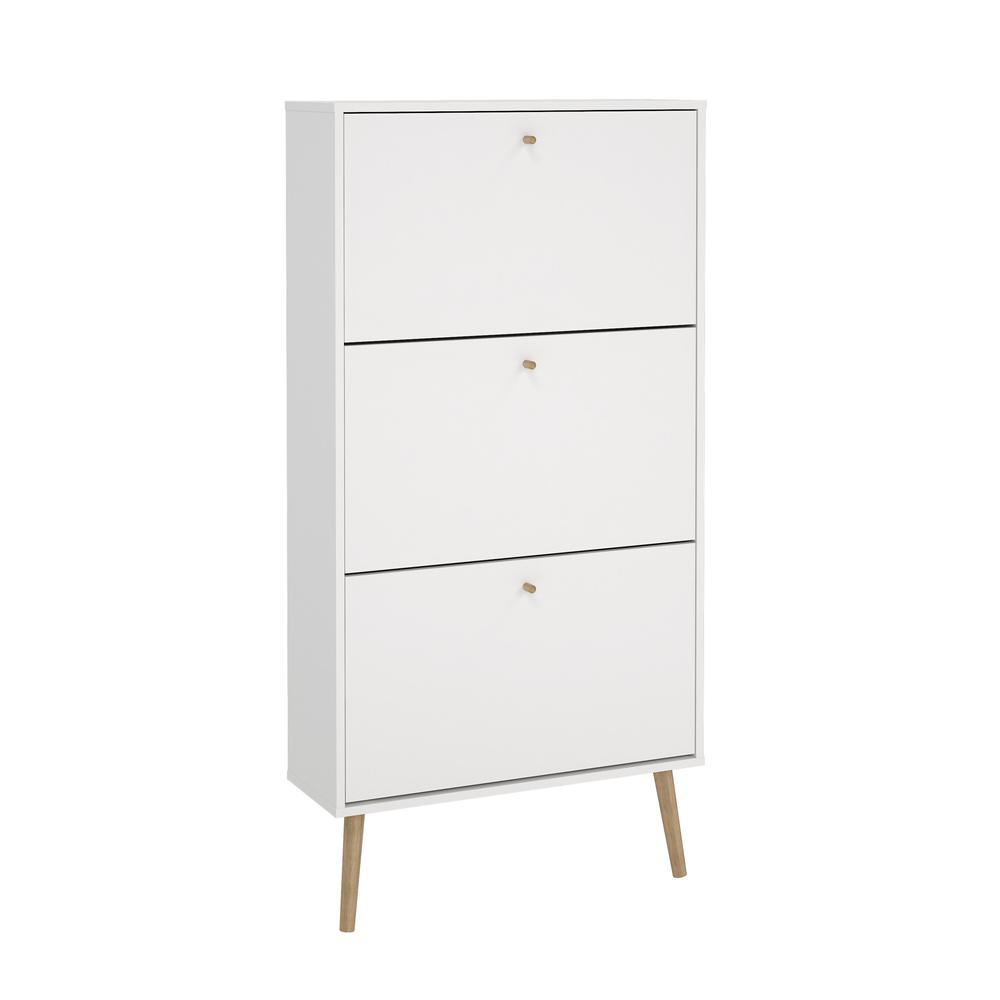 Angle. Tvilum - Bodo 3 Drawer Shoe Storage Cabinet - White.