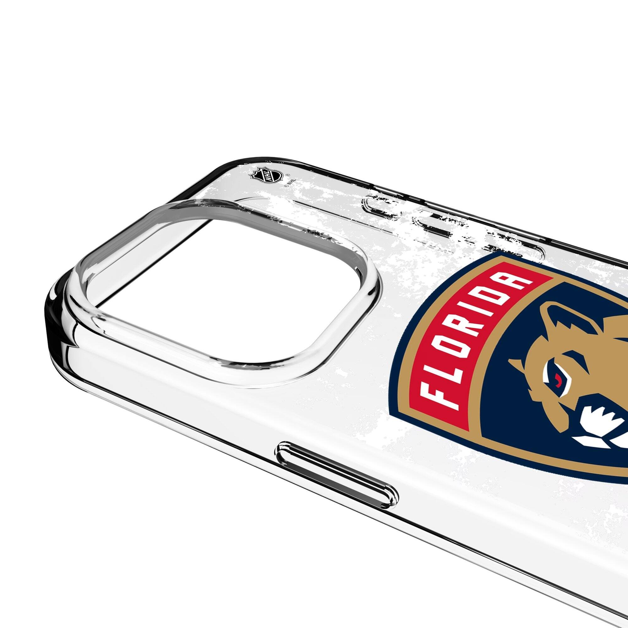 Alt View 2. Keyscaper - Florida Panthers iPhone Stripe Clear Ice Case - 14 Pro - Multicolor.