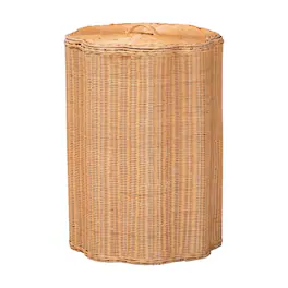 bali & pari - Danilo Natural Rattan Laundry Hamper - Handwoven Wicker Storage Basket for Laundry Room - Light Honey