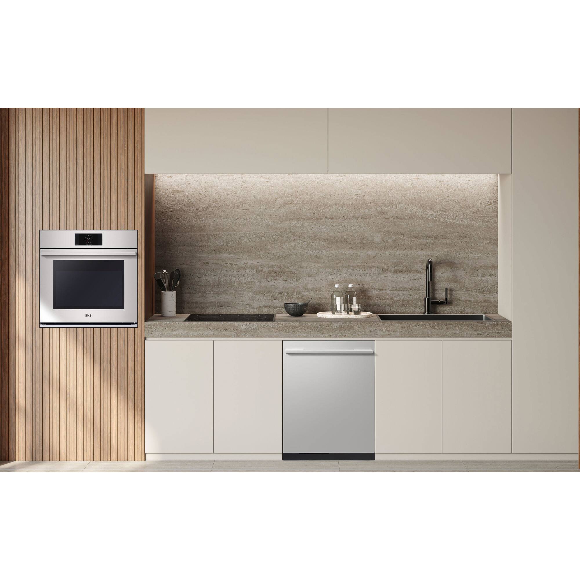Alt View 1. SKS - 24-inch Transitional Top Control Built-in Smart Stainless Steel Tub Dishwasher with 3rd Rack and QuadWash Pro, 40 dBA - Satin Stainless Steel.