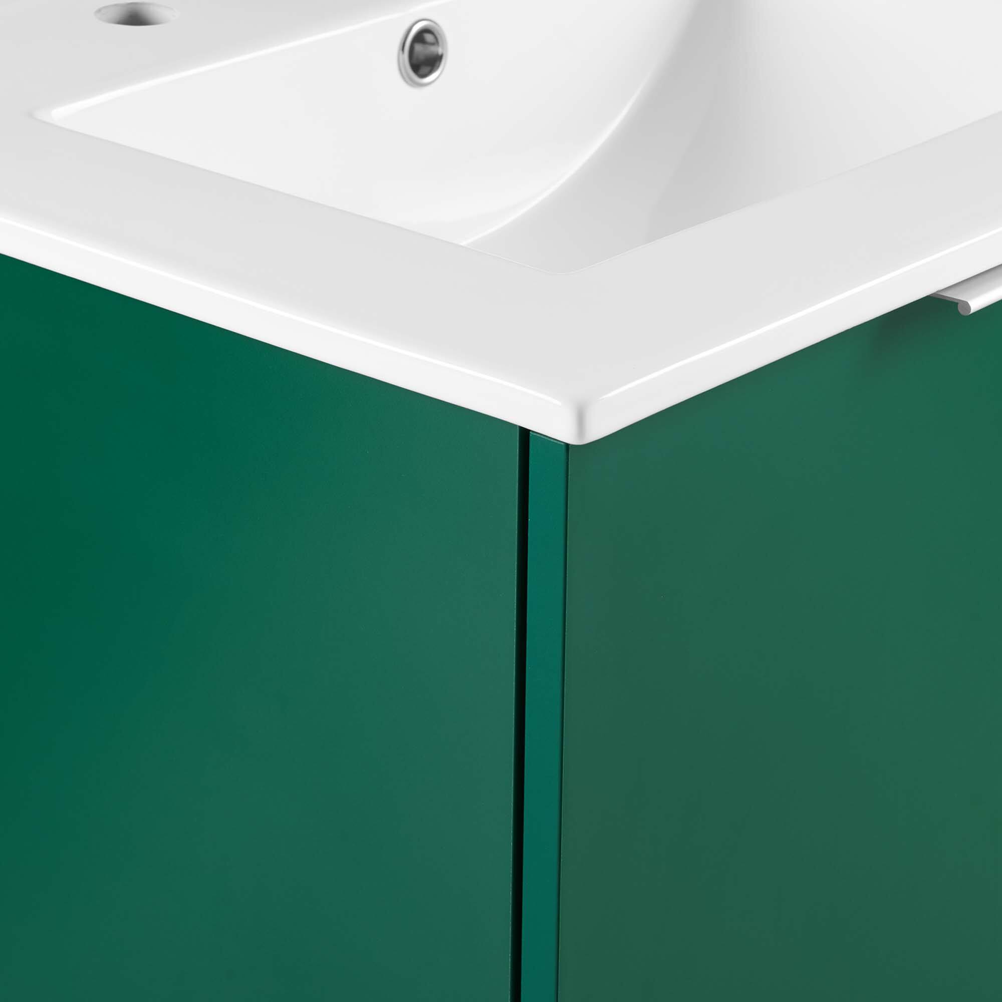 Alt View 8. Modway - Maybelle Wall-Mount Bathroom Vanity Basin Included - Green White.
