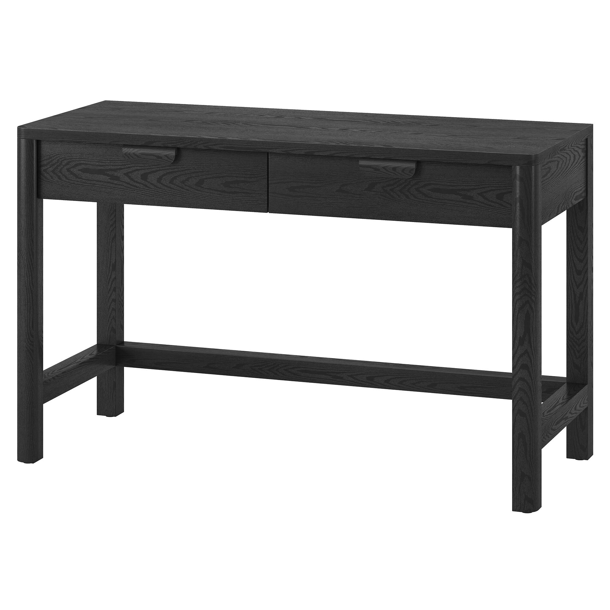 Alt View 2. Hudson&Canal - Fern 48" Wide Rectangular Desk - Black Grain.