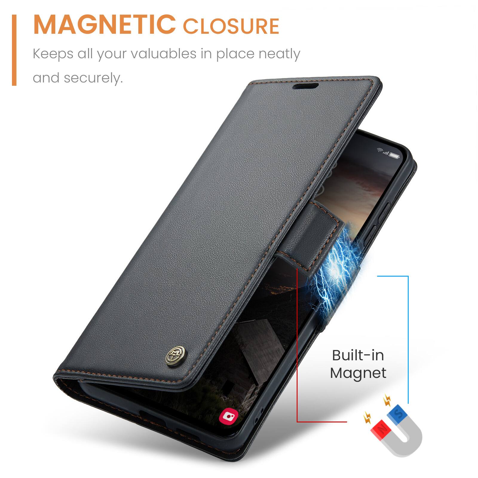 MAGNETIC CLOSURE  
Keeps all your valuables in place neatly and securely.  
Built-in Magnet