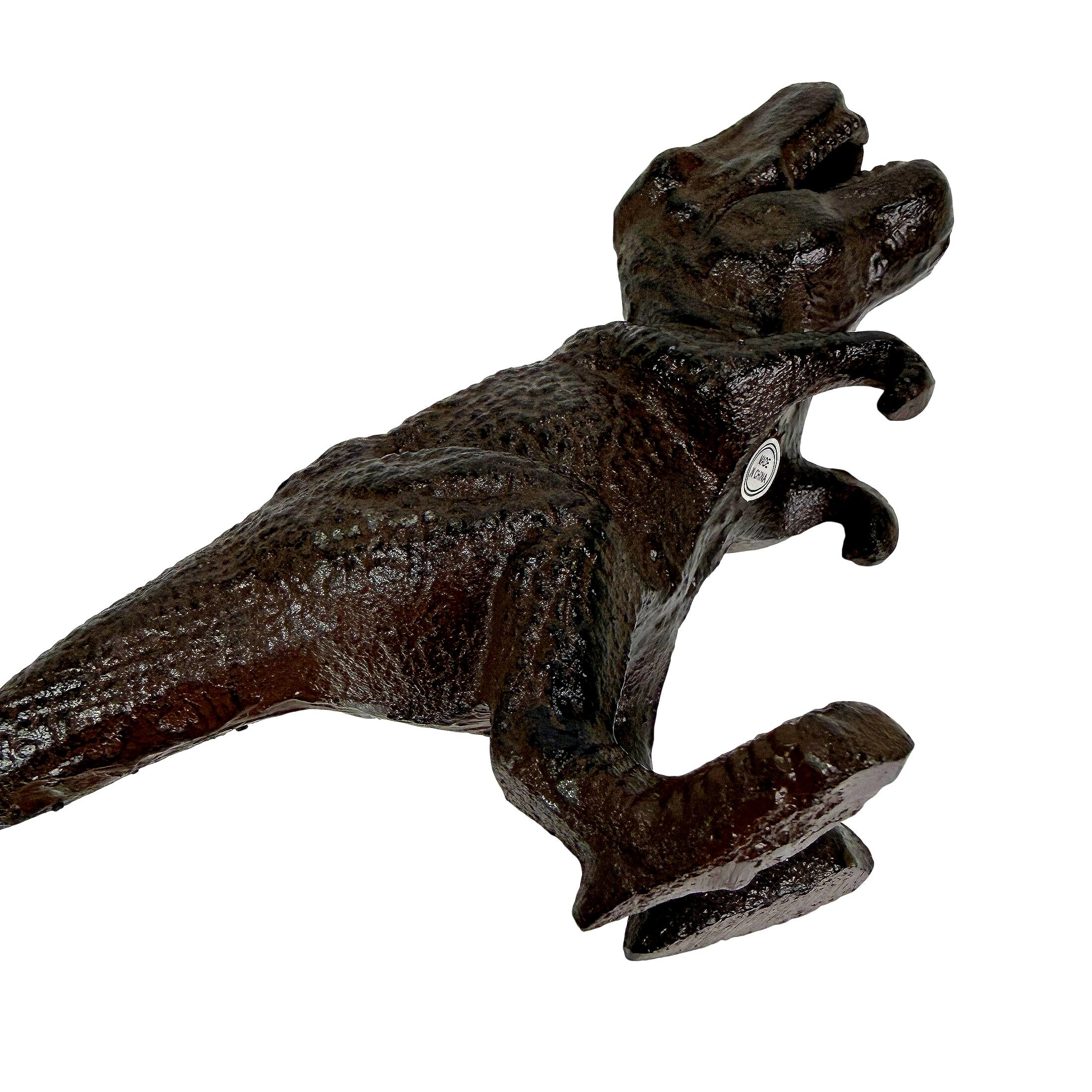 Alt View 2. Things2Die4 - Cast Iron Dinosaur Bookends Set of 2 Brown T-Rex Decorative 8.5 In - Brown.
