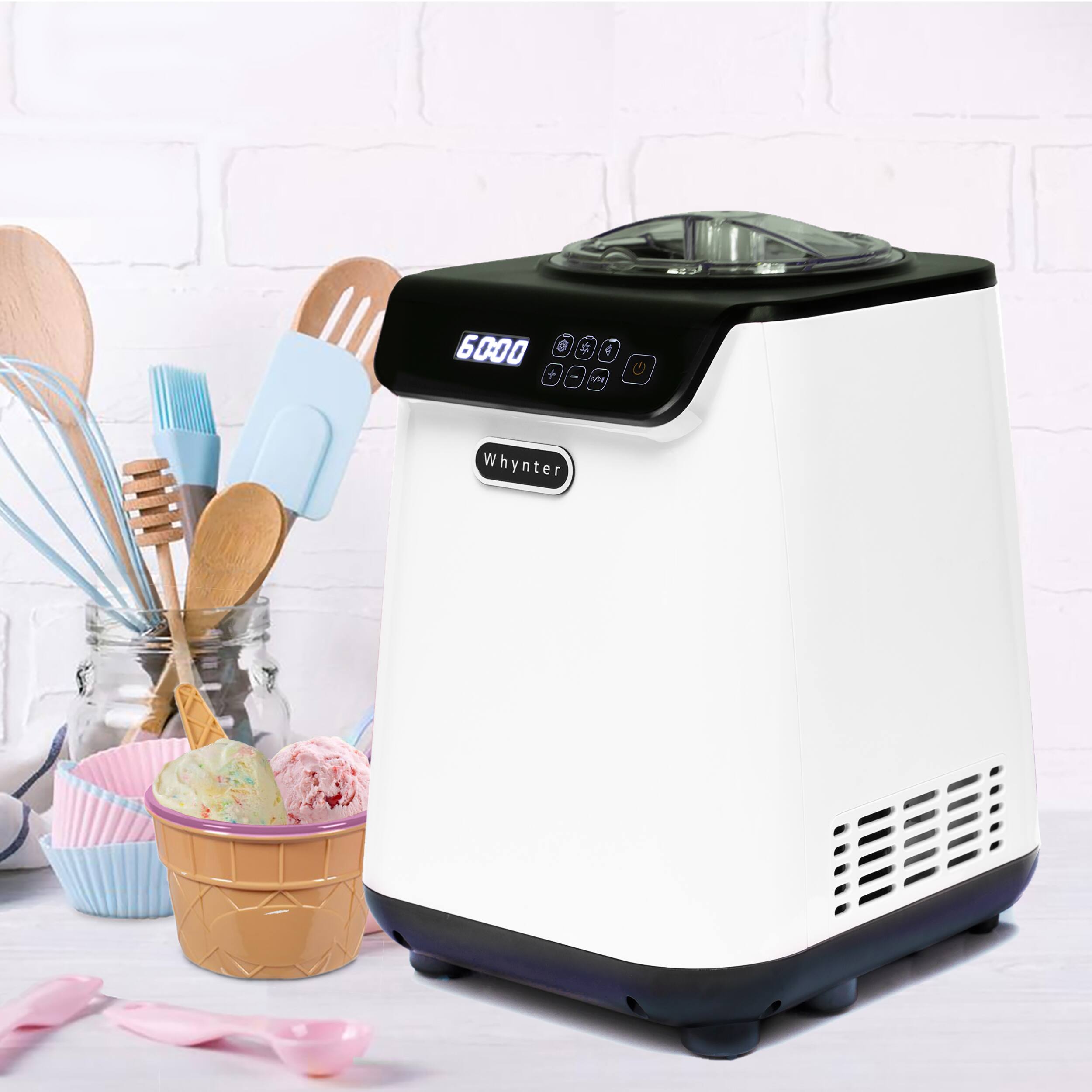 Alt View 13. Whynter - Whynter 1.28 Quart Compact Upright Automatic Ice Cream Maker with Stainless Steel Bowl Limited Black and White Edition - White.