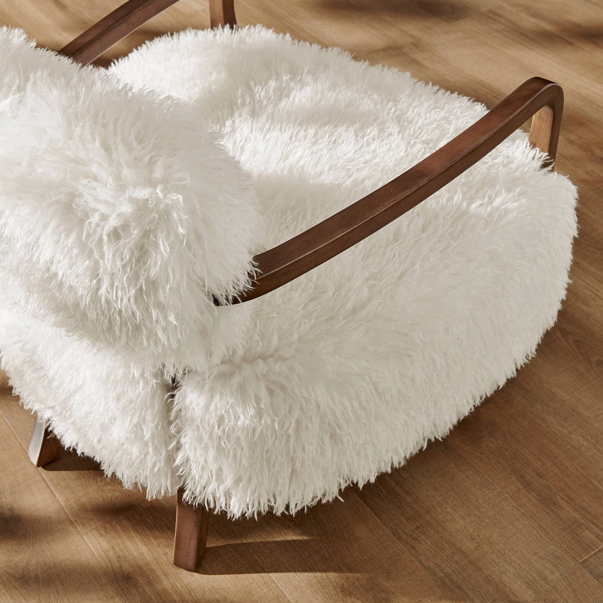 Alt View 1. Modway - Zinnia Faux Fur Accent Chair by Modway - White.