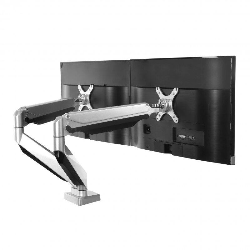 Alt View 7. FlexiSpot - Full Motion Heavy Duty Dual Mount up to 27" Monitors - Silver.