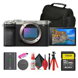Sony - Alpha 7C II Mirrorless Full-Frame Interchangeable Lens Camera (ILCE-7CM2/S) Starter Bundle