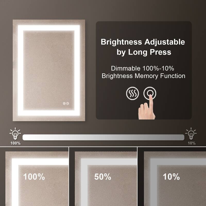Brightness Adjustable by Long Press  
Dimmable 100%-10%  
Brightness Memory Function