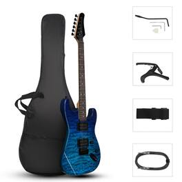 Winado - Electric Guitar Kit, 39 Inch H-H Pickups Beginner Electric Guitar Set Bag, Strap, Cable, Accessories for Adults & Teens