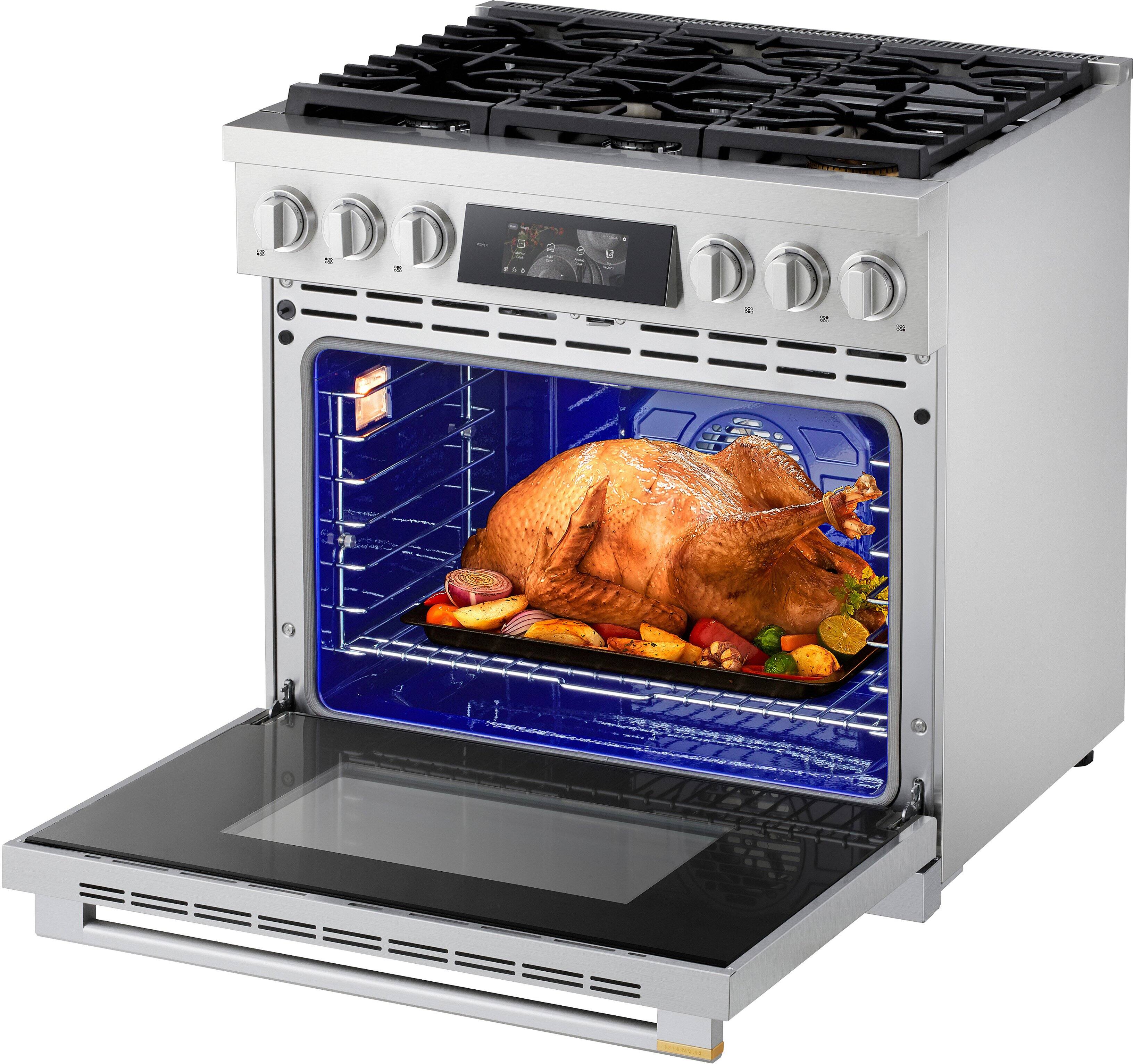 Alt View 12. LG - SIGNATURE 6.3 Cu. Ft. Slide-In Gas True Convection Pro Range with EasyClean, AirFry, and UltraHeat 23K Dual Power Burner - Stainless Steel.