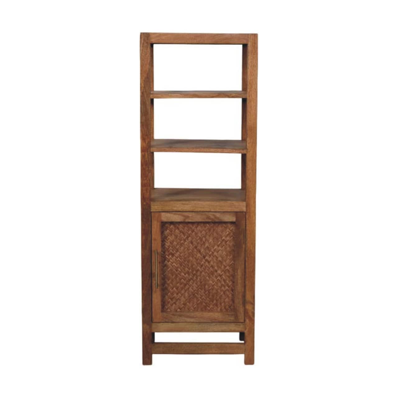 Artisan Furniture - Solid Wood Solid Wood Open Shelf Unit with Cabinet - Brown