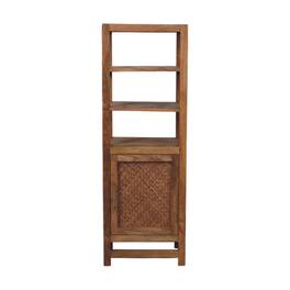 Artisan Furniture - Solid Wood Solid Wood Open Shelf Unit with Cabinet - Brown