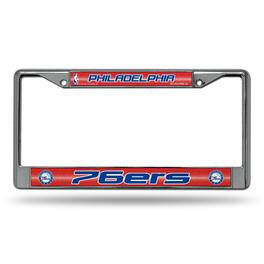 Rico Industries - Philadelphia 76ers Standard Size Chrome License Plate Frame - It Sparkles - Multi