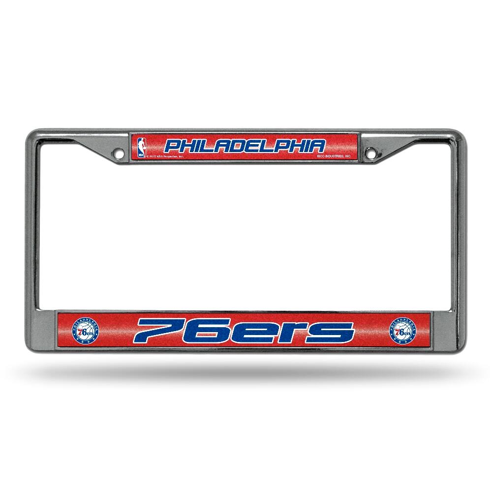 Philadelphia 76ers NBA Sparkly Glitter Bling Look Chrome License Plate Frame