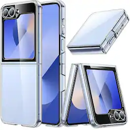 Entronix - Case for Samsung Galaxy Z Flip 6 - Durable Hard Back Cover - Clear