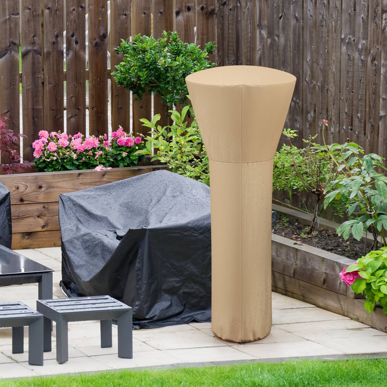 Alt View 3. Costway - Costway Patio Standing Propane Heater Cover Waterproof W/Zipper and Bag - Beige.