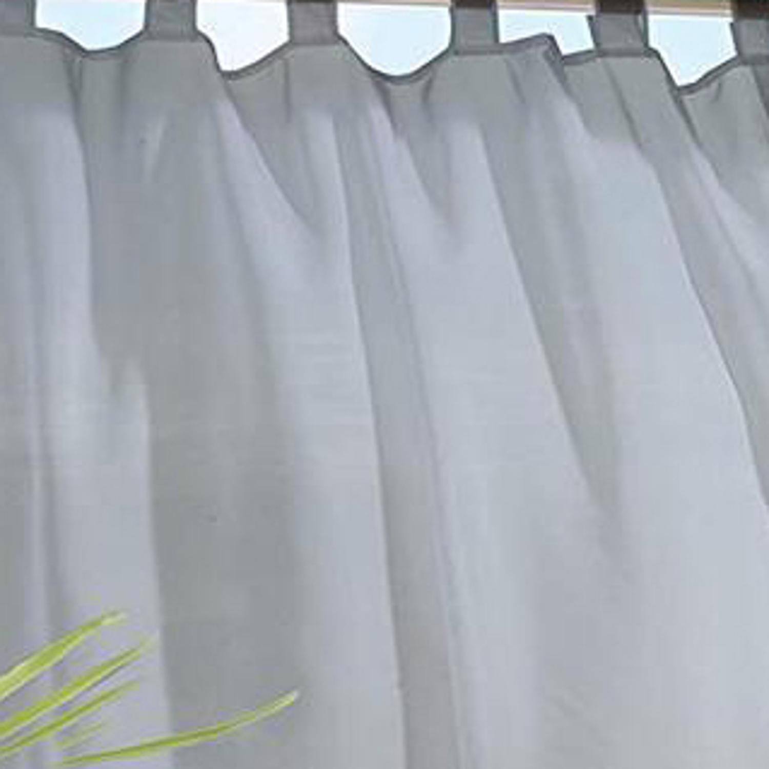 Left. Commonwealth Home Fashions - Commonwealth Outdoor Décor Escape Hook and Loop Sheer Tab Panel 54 Inches Wide by 84 Inches Long Charcoal Grey - Charcoal grey.